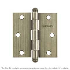 Bisagra tipo capuchina 2´´ acero latonado antiguo, redonda, Hermex