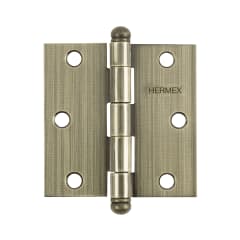 Bisagra tipo capuchina 3'' acero latonado antiguo redonda Hermex 0
