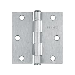 Bisagra tipo capuchina 3´´ acero cromo mate, plana, Hermex