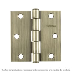Bisagra tipo capuchina 4´´ acero latonado antiguo, plana, Hermex