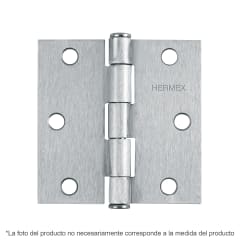 Bisagra tipo capuchina 4´´ acero cromo mate, plana, Hermex