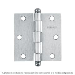 Bisagra tipo capuchina 4´´ acero cromo mate, redonda, Hermex