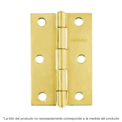 Bisagra rectangular 2´´ acabado dorado, cabeza media bola, Hermex (Caja de 20 unidades)