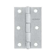 Bisagra rectangular 3´´ acero pulido, cabeza media bola, Hermex (Caja de 20 unidades)