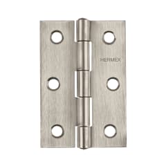 Bisagra rectangular 3´´ acero inox, cabeza media bola, Hermex (Caja de 10 unidades)