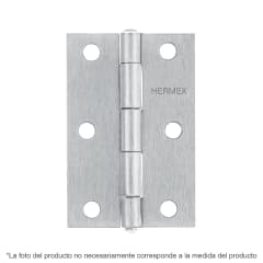 Bisagra rectangular 3-1/2'' acero pulido. cabeza media bola. hermex (Caja de 10 unidades)