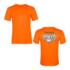 Polo naranja estampada 100% algodón, talla 40, Truper