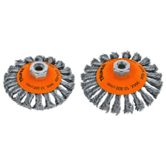 Escobilla tipo plato 4'' alambre trenzado. eje m14. truper 0