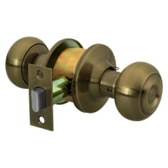 Cerradura pomo, latón antiguo, oval, entrada Hermex 0