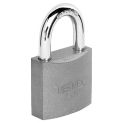 Candado de hierro 38 mm arco normal en caja. hermex
