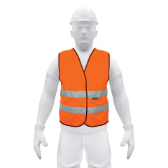 Chaleco de seguridad naranja con cintas de alta visibilidad Truper 0