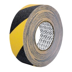 Rollo de 18 m de cinta antideslizante amarillo/negra 50 mm Truper 0