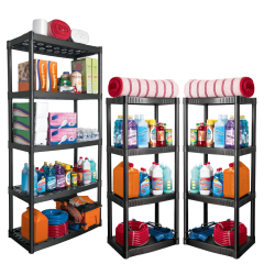 Combo estante 5 repisas Truper + 2 estantes 4 repisas Pretul