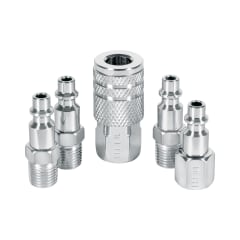 Juego de 4 conectores y 1 acople para compresora, Pretul 0