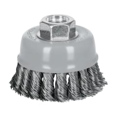 Escobilla tipo copa 3'' alambre trenzado grueso multi-rosca Truper