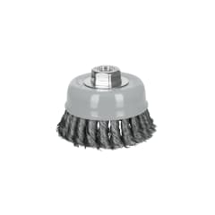 Escobilla tipo copa 4´´ alambre trenzado fino, Multi-rosca, Truper