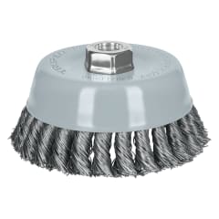 Escobilla tipo copa 5´´ alambre trenzado grueso, Multi-rosca, Truper