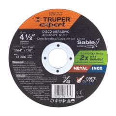 Disco Tipo 41 de 4-1/2'' x 1 mm corte fino de metal, Expert Truper
