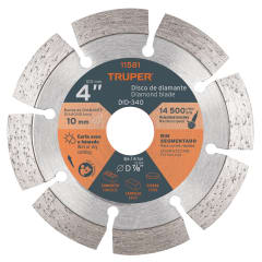 Disco diamantado de 4'' x 2.1 mm rin segmentado T ruper
