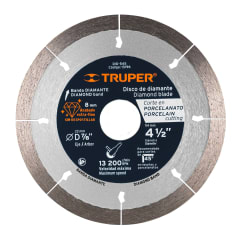 Disco diamantado de 4-1/2'' x 1.3 mm corte de porcelanato Truper 0