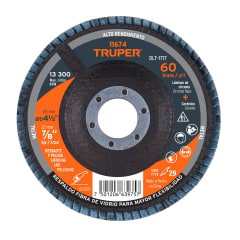 Disco flap 4-1/2'' grano 60 centro 7/8'' Truper 0