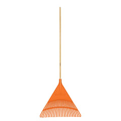 Escoba plástica rígida para jardín, 26 dientes, mango 48'' Truper