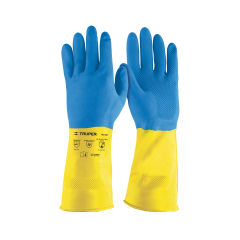 Guantes de látex reforzados para limpieza, grandes, Truper 0
