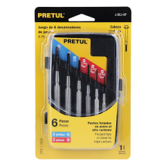 Juego con 6 desarmadores de precisión mango metálico Pretul