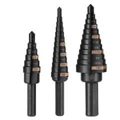 Juego de 3 brocas escalonadas de óxido negro Truper 1