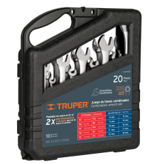 Juego de 20 llaves mixtas std y mm granalladas Truper