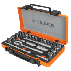 juego de 25 herramientas caudro 3/8 Truper