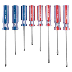 Juego de 8 desarmadores mango de PVC Pretul 0