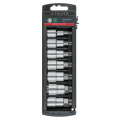 Juego de 7 dados cuadro 1/2´´ punta hexagonal std, Truper