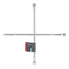 Llave de cruz 20'' pulida y cromada con entrada cuadro 1/2'' Truper