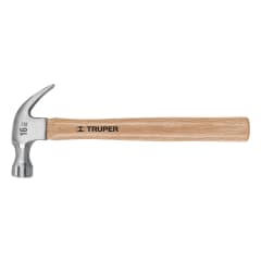 Martillo pulido 16 oz uña curva, mango madera