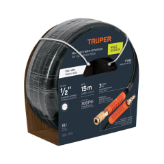 Rollo de 15 m de manguera 1/2´´ de hule para compresora, Truper 0