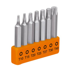 Juego de 7 puntas torx combinadas largo 2'' Truper