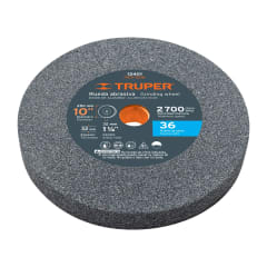 Piedra para amoladora de banco 10 X 1-1/4´´, óxido de aluminio, grano 36 Truper 0