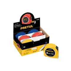 Wincha 8 m cinta 25 mm, a granel por unidad, Pretul