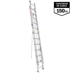 Escalera Telescópica 24 peldaños Soporta 150 Kg Truper