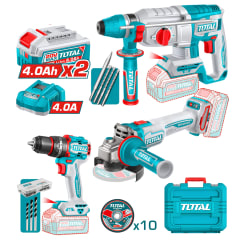 Combo Taladro + Amoladora + Rotomartillo 20V en Maleta Total