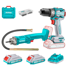 Taladro atornillador 60nm + vibrador de concreto Total 0