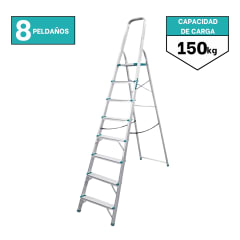 Escalera tubular 8 peldaños soporta 150kg Total