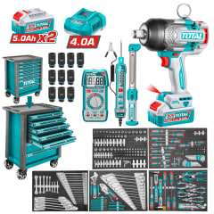 Gabinete metálico 7 cajones + Llave de Impacto 1350nm + 288 herramientas Total 0