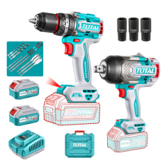 Taladro percutor 96nm + llave de impacto 1350nm industrial Total 0