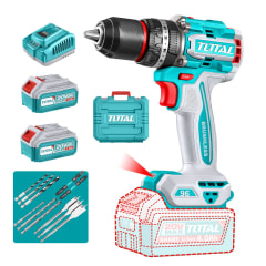 Taladro percutor 96nm + 2 baterías 4ah industrial Total