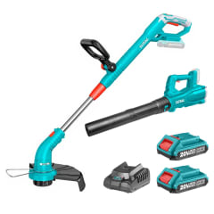 Combo cortadora de pasto + sopladora 20v industrial Total 0
