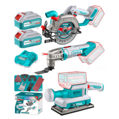 Combo 3 en 1 Sierra Circular 5 1/2'' + Herramienta Multi + Lijadora 20v Total 0