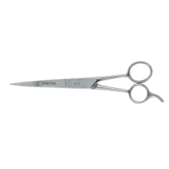 Tijera 7-1/2´´ acero inox con gancho para estilista, Pretul