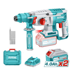 Rotomartillo SDS PLUS 2.5J + 2 Bateria y Cargador 20v Total